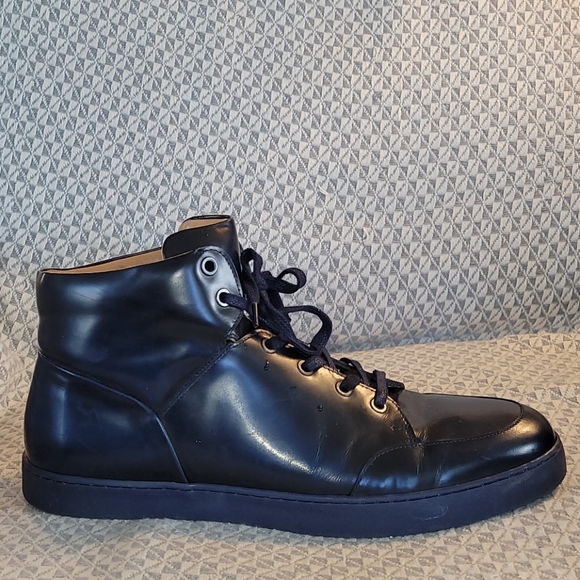 Vince Camuto Men's Black Glossy Chukka Boots - Picture 2 of 8